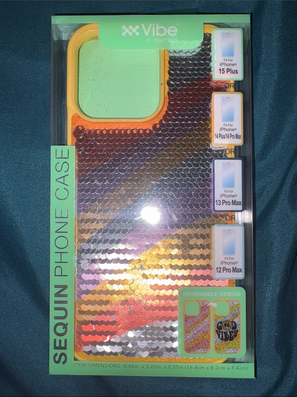 Vibe Sequin Phone Case “Good Vibes”